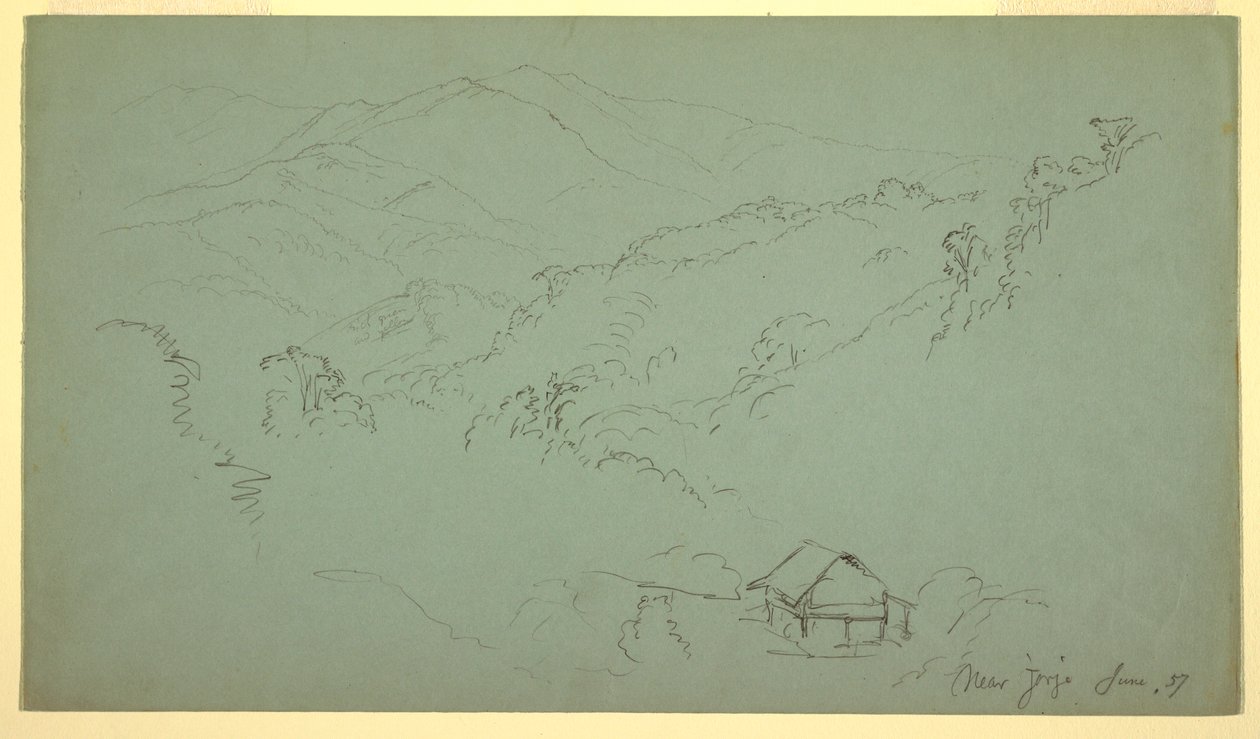 Mountain Landscape, House, "near Jorje," Ecuador, June 1857 by Frederic Edwin Church