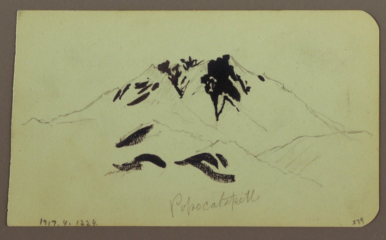 Mountain Landscape, Taluca, Figure; Verso: Popocatapetl, 1883 by Frederic Edwin Church