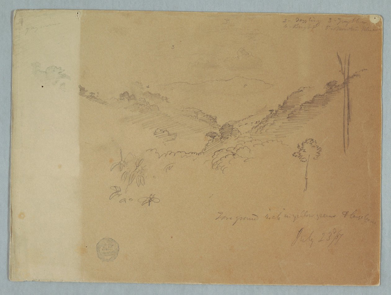 Mountain Landscape near Jorje, Ecuador, July 23, 1857 by Frederic Edwin Church