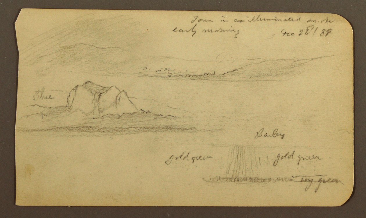Mountain Landscapes; Verso: Mountain Flank, Tocatecas, December 22, 1884 by Frederic Edwin Church