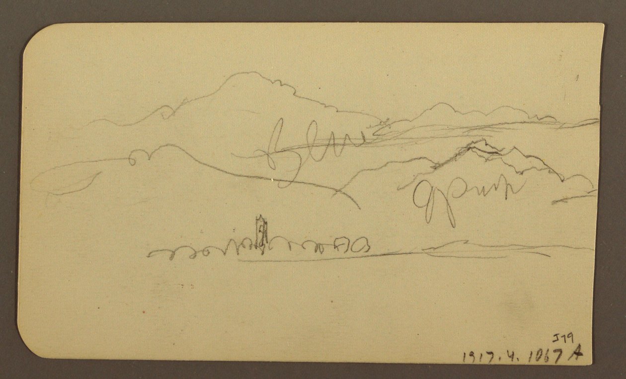 Mountain Range, Toluca; Verso: Steeple, Mountain Ranges, Toluca, January 7, 1885 by Frederic Edwin Church