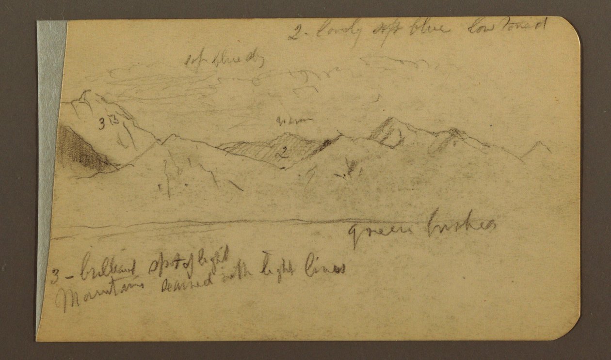 Mountain Range; Verso: Mountains, cloudy sky, 1889 by Frederic Edwin Church