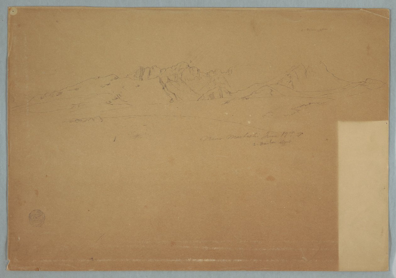 Mountain Ranges with Rugged Peaks, near Machachi, Ecuador, June 19, 1857 by Frederic Edwin Church