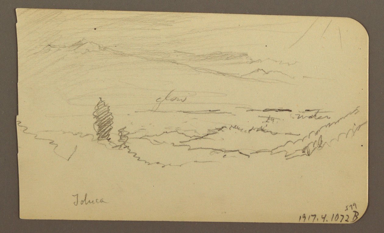 Mountain landscape, Toluca; Verso: Mountain, Toluca, April 20, 1885 by Frederic Edwin Church
