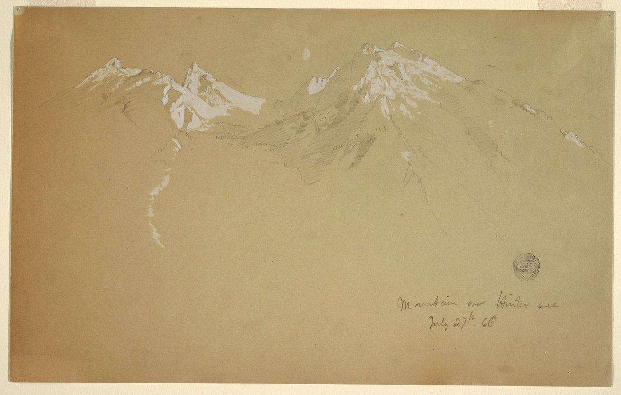 Mountain over Hintersee, near Berchtesgaden, Bavaria, July 27, 1868 by Frederic Edwin Church