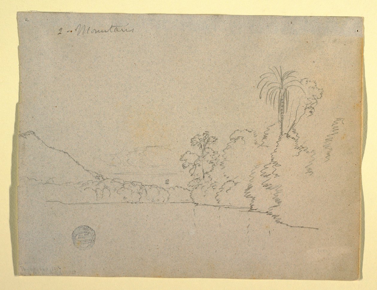 Mountainous Bank of a Bay, South America, 1853 by Frederic Edwin Church