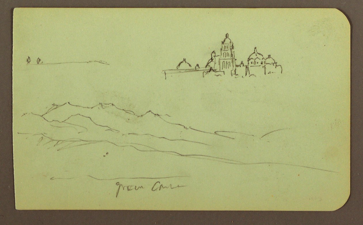 Mountains, Church; Verso: Figures, Church, 1883 by Frederic Edwin Church
