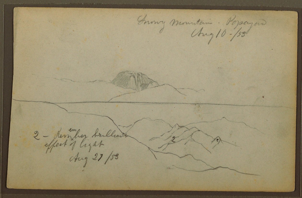 Mountains, Popayan, Colombia, August 1853 by Frederic Edwin Church