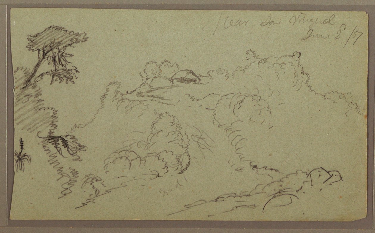 Near San Miguel, Ecuador; Verso: Unfinished Mountain Sketch, June 2, 1857 by Frederic Edwin Church