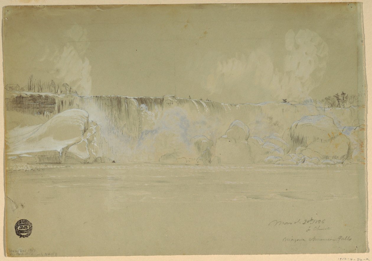 Niagara Falls in Snow, from the Northwest, March 20, 1856 by Frederic Edwin Church
