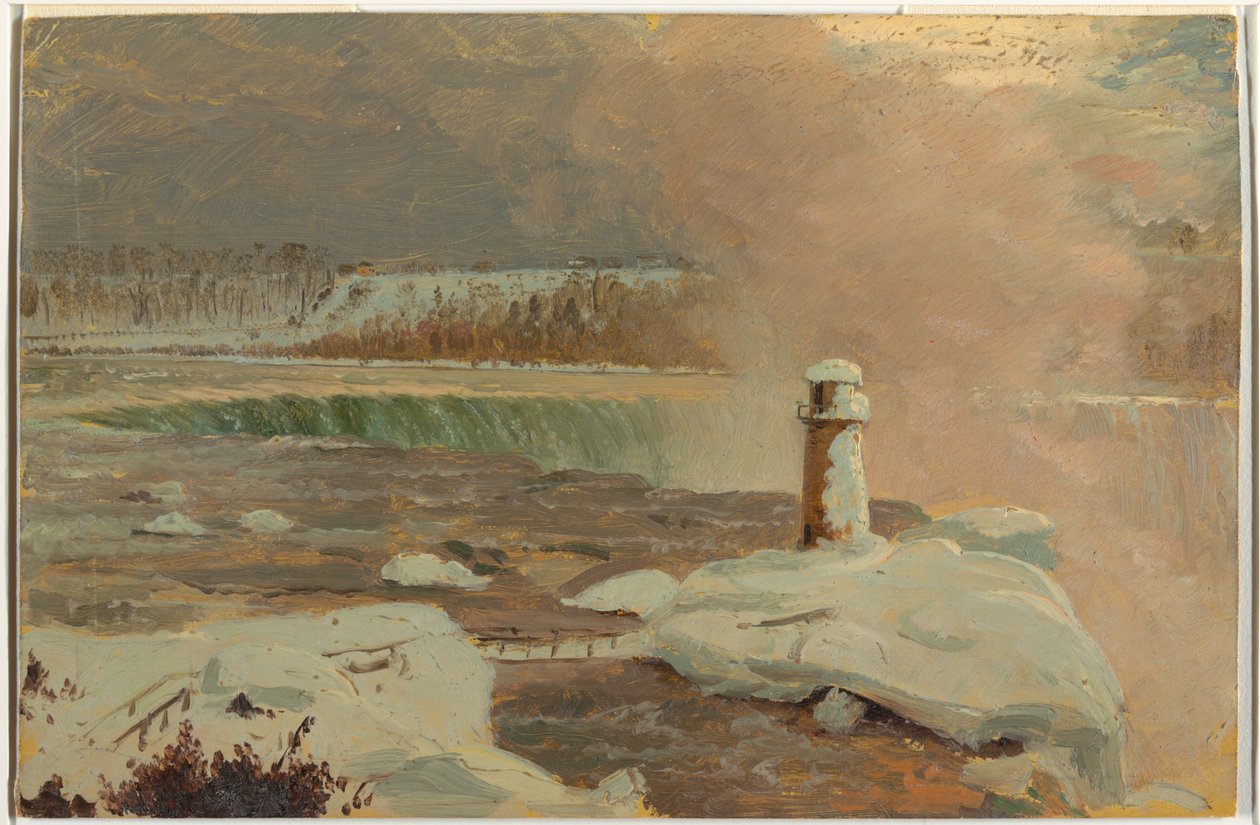 Niagara River and Falls in Snow, March 1856 by Frederic Edwin Church
