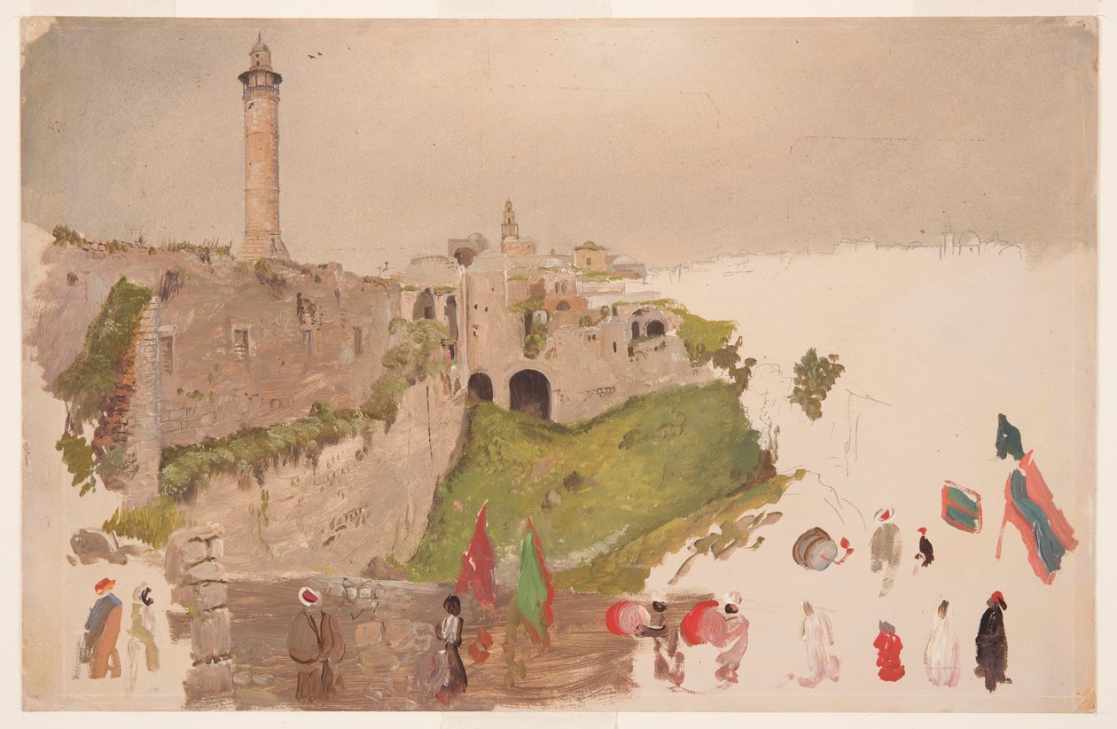 Parade Entering the City, Jaffa, early March 1868 by Frederic Edwin Church