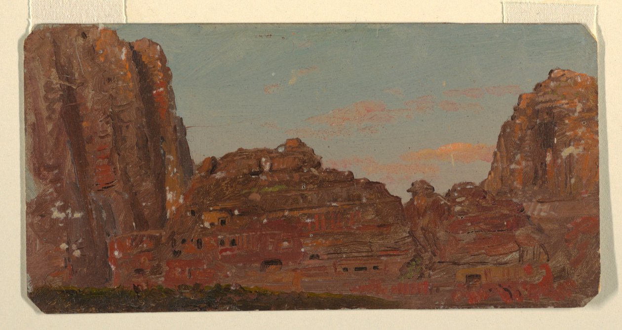 Petra, Khirbet en-Nasara rock chambers, February 1868 by Frederic Edwin Church