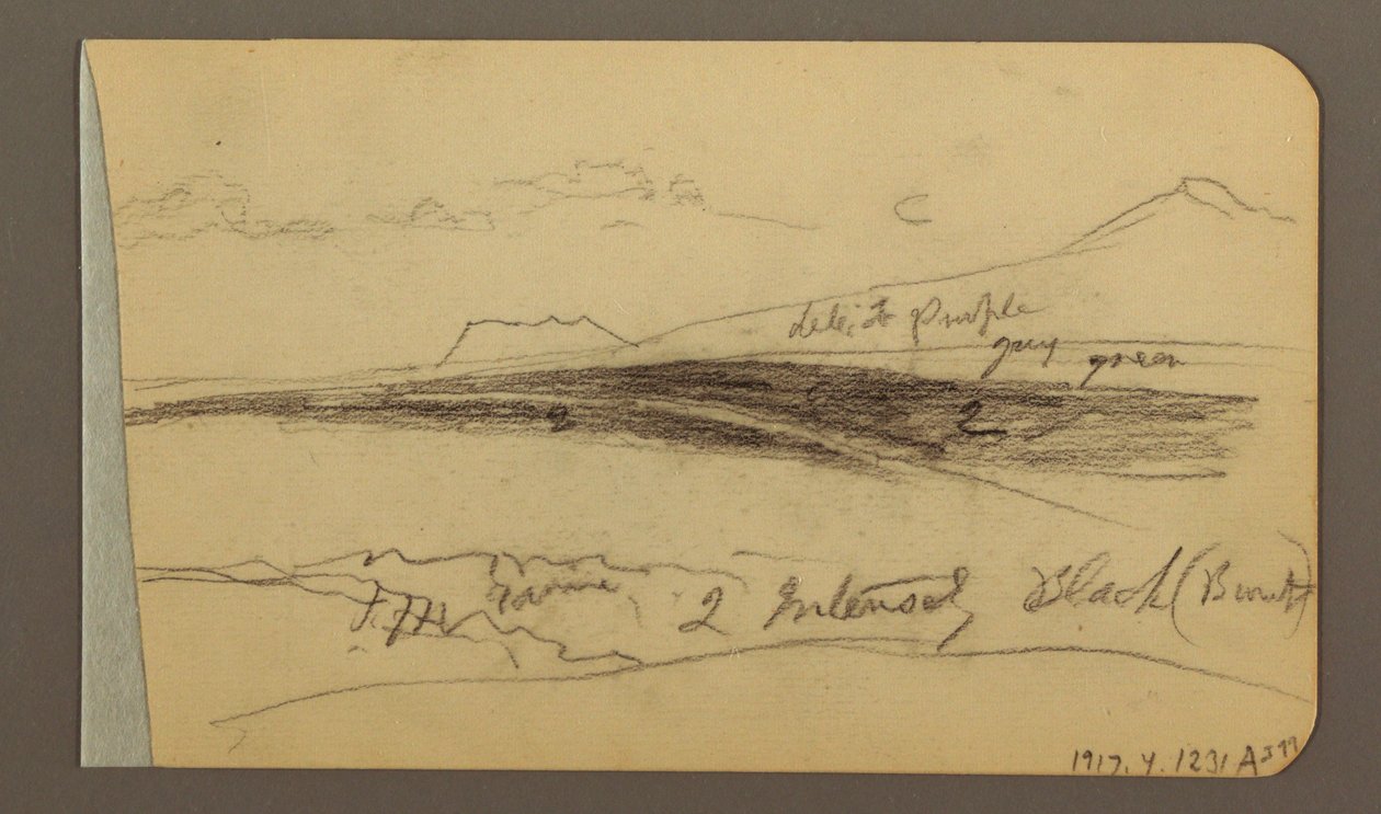 Plain, hill, town; Verso: Mountain Range, 1889 by Frederic Edwin Church