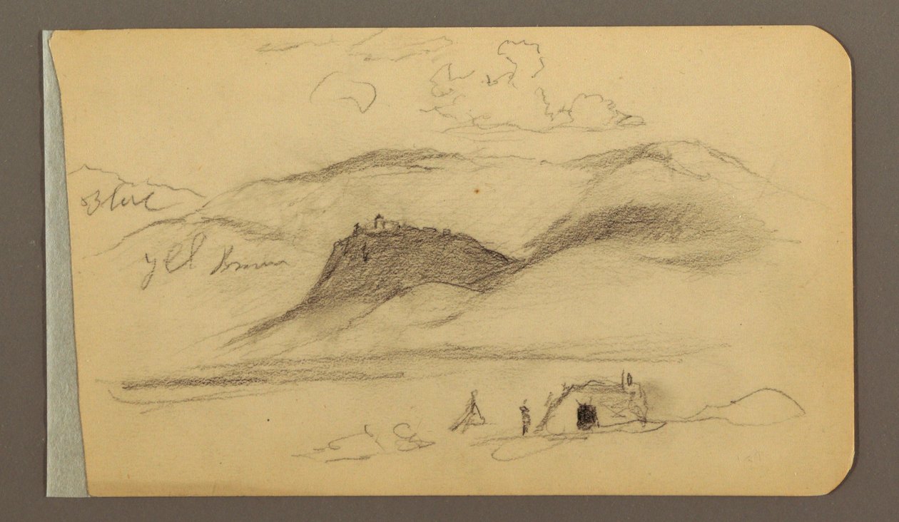 Plain, hill, town; Verso: Mountain Range, 1889 by Frederic Edwin Church