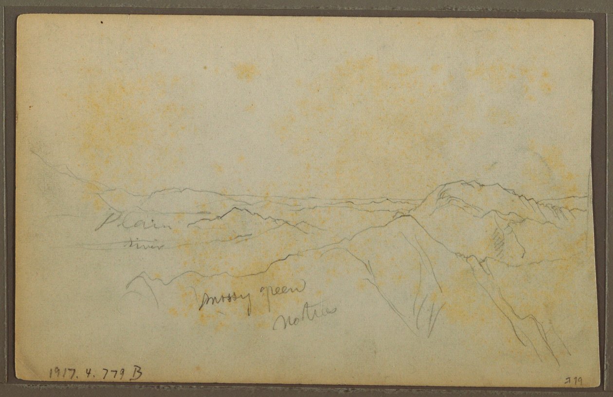 Popayan, Colombia; Verso: Mountain Landscape, Colombia, August 9, 1853 by Frederic Edwin Church