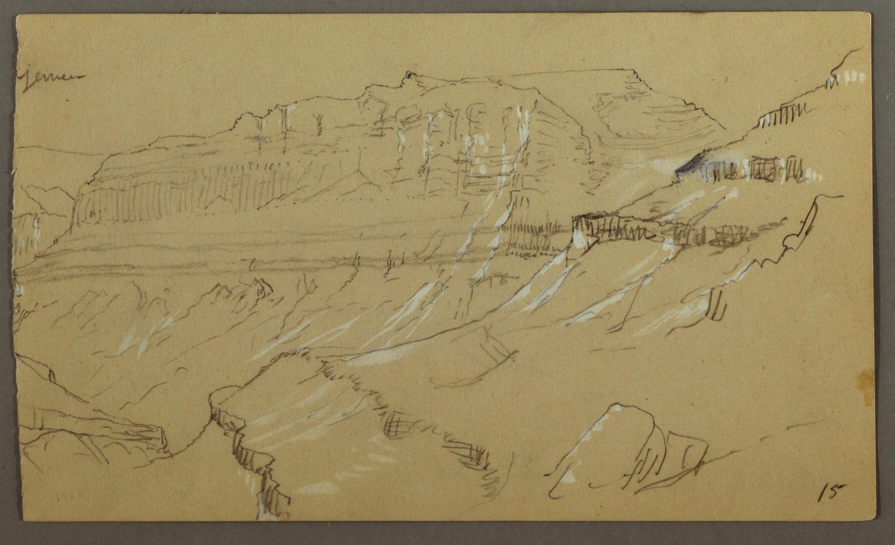 Right Part of a Sketch of El Yemen Valley, Arabia: Distant View, February 20, 1868 by Frederic Edwin Church