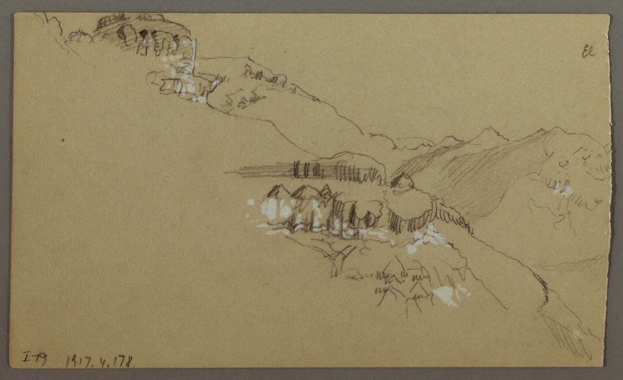 Right Part of a Sketch of El Yemen Valley, Arabia: Distant View, February 20, 1868 by Frederic Edwin Church
