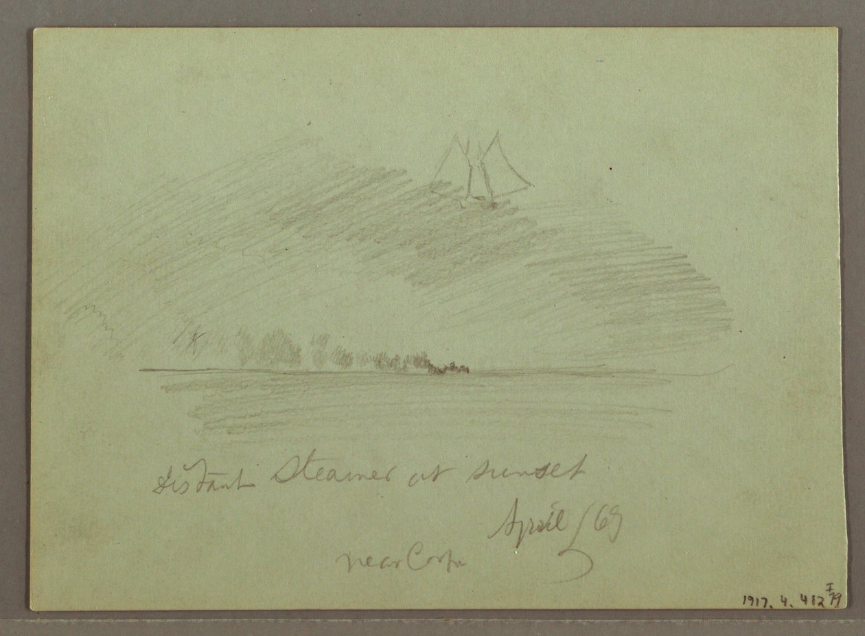Rocks in front of Coastline, Rocky Cliffs by Coastline, April 1869 by Frederic Edwin Church