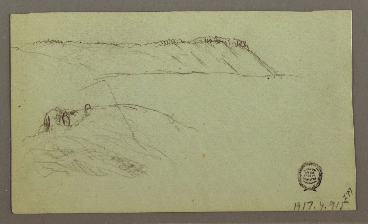 Ruins Surrounded by Walls, Tents, Two Figure Studies, April 28, 1868 by Frederic Edwin Church