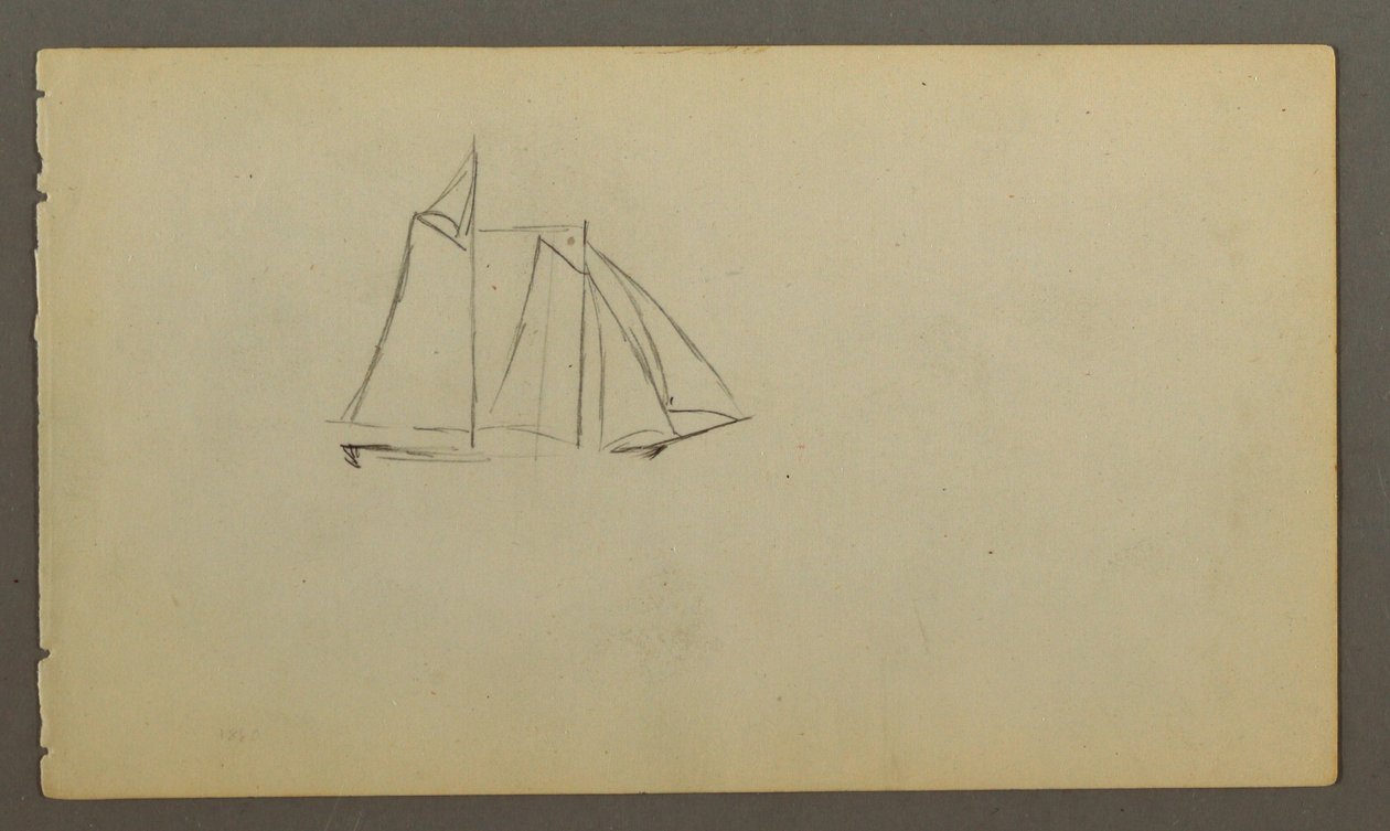 Sailboat Riding Waves, Possibly 1860 by Frederic Edwin Church