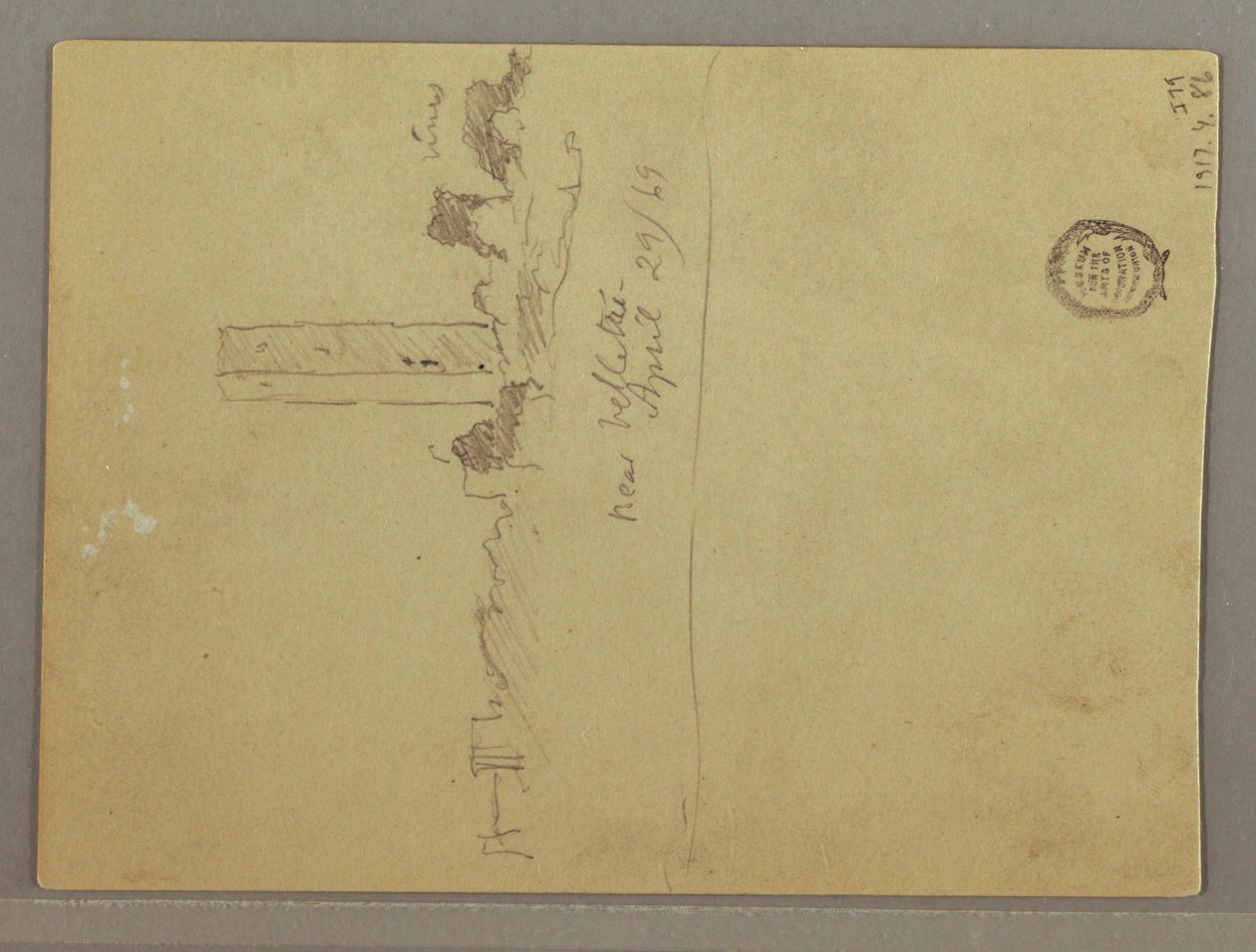 Sketches from Italy: Building with a Tower, Mountain, and Man, April 29, 1869 by Frederic Edwin Church