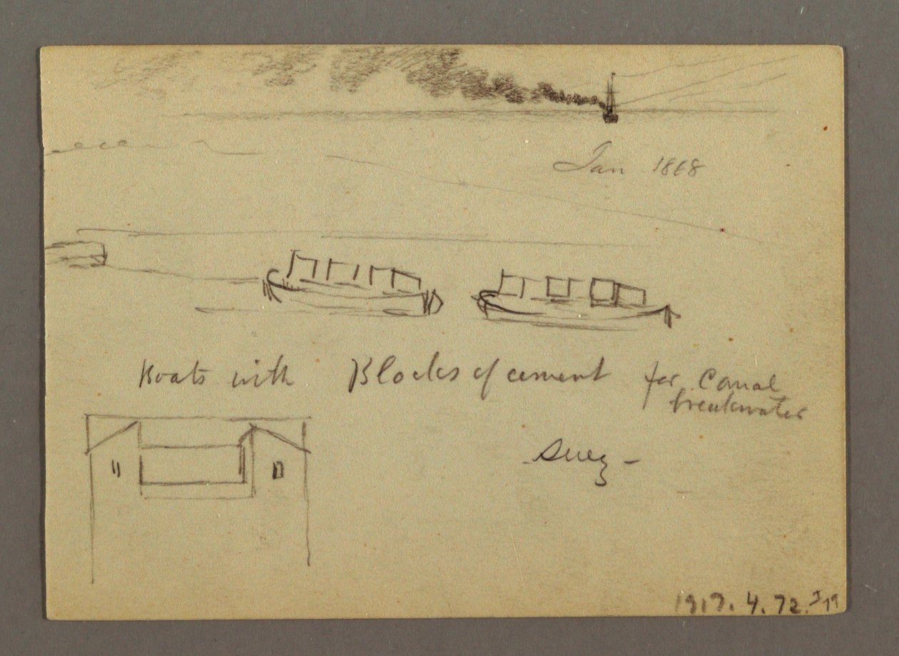Sketches from the Middle East, including Suez Canal, January 1868 by Frederic Edwin Church