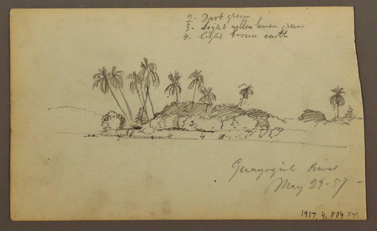 Sky over the Sea; Verso: Bank of the Guayas near Guayaquil, Ecuador, May 29, 1857 by Frederic Edwin Church