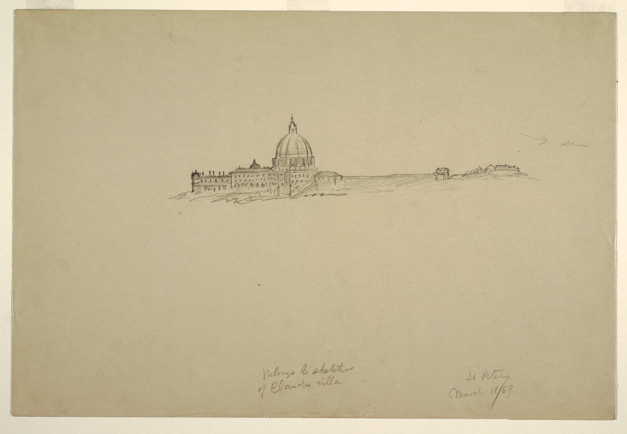 St. Peters and the Vatican Palace from the Northeast, March 18, 1869 by Frederic Edwin Church