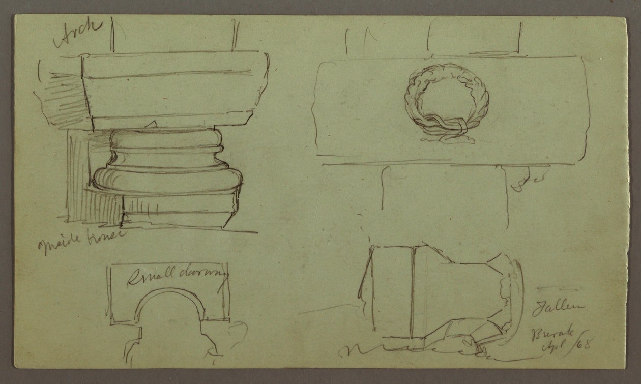 Studies of Arches and Base of Arch, April 1868 by Frederic Edwin Church