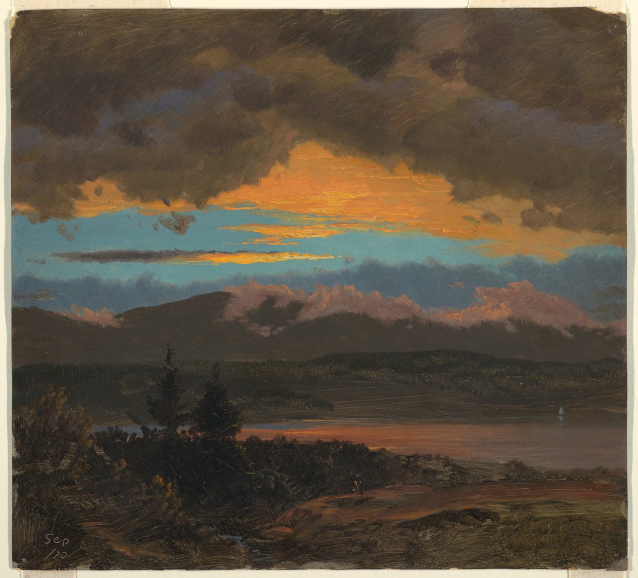 Sunset Across the Hudson Valley, New York, September 1870 by Frederic Edwin Church