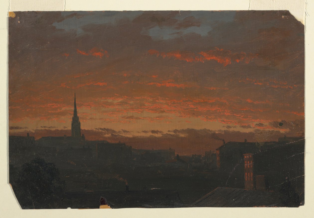 Sunset at Hudson, New York, ca. 1860 by Frederic Edwin Church