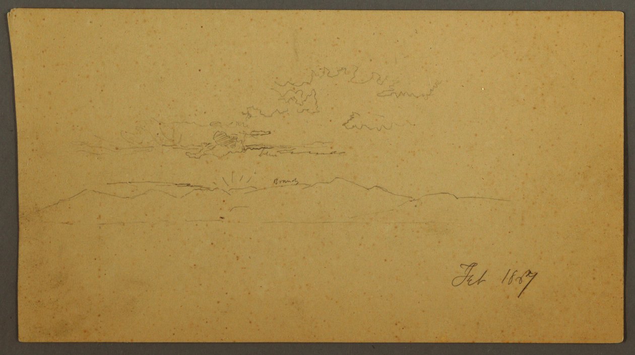 Sunset Behind Hills, February 1867 by Frederic Edwin Church
