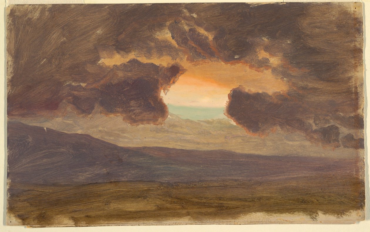 Sunset Over Bare Hills, 1870–80 by Frederic Edwin Church
