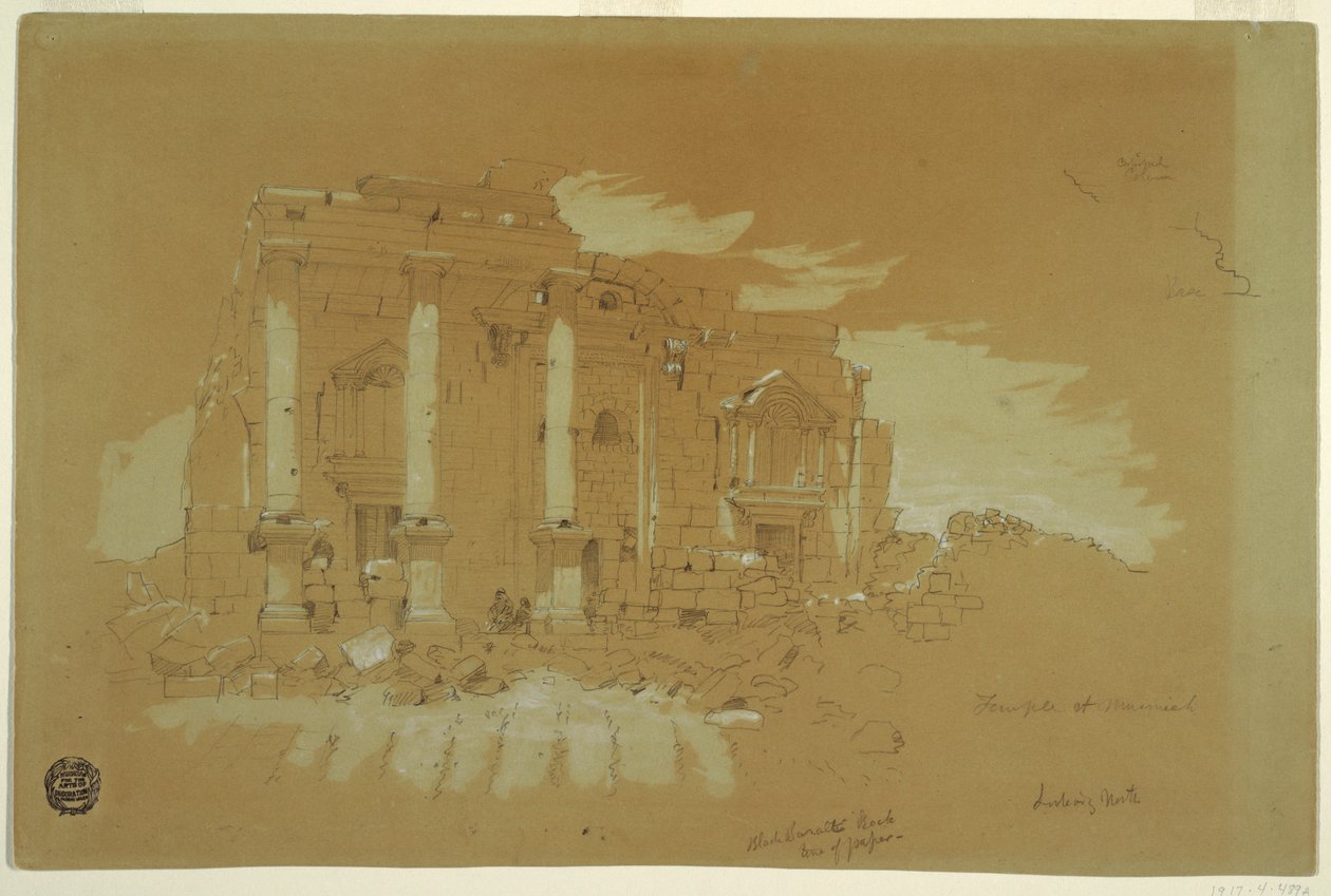 Temple at Mismiyeh, Syria, April 28, 1868 by Frederic Edwin Church