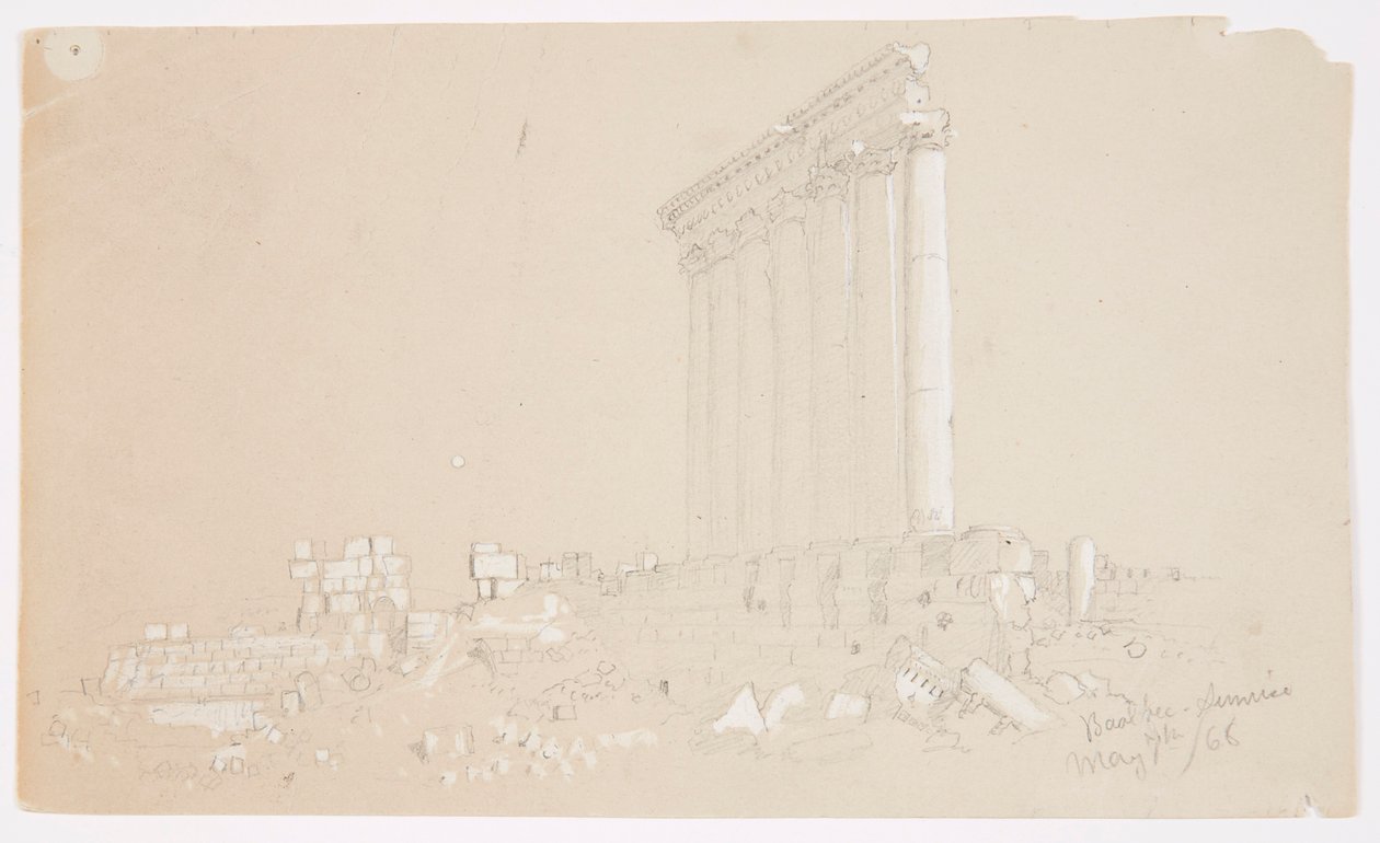 Temple of Jupiter at Sunrise, Baalbek, May 7, 1868 by Frederic Edwin Church