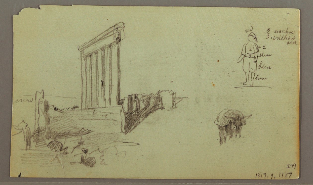 Temple of Jupiter at Sunrise, Baalbek, May 7, 1868 by Frederic Edwin Church
