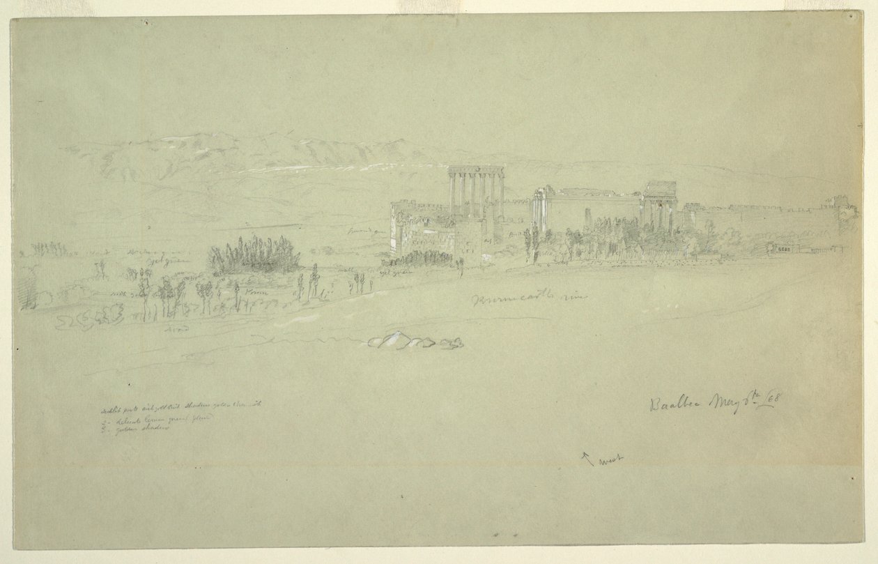 Temples, Baalbek, May 6, 1868 by Frederic Edwin Church