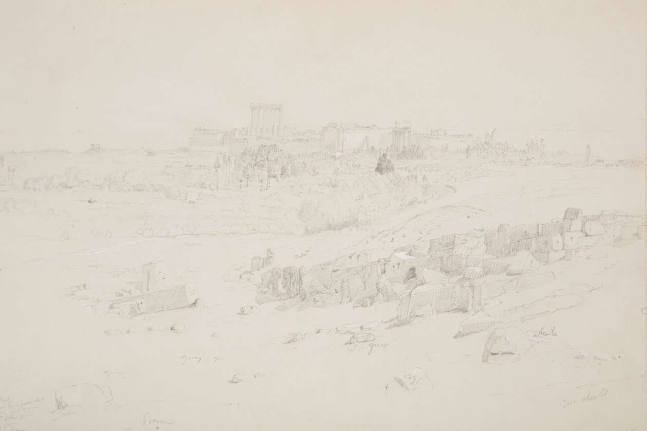 Temples at Morning, Baalbek, May 12, 1868 by Frederic Edwin Church