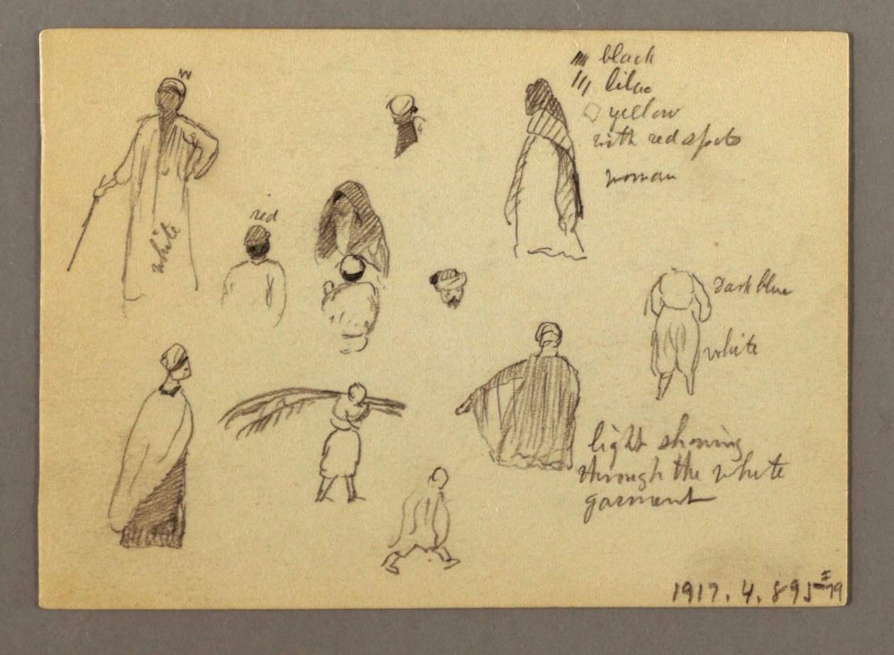 Twelve Figure Sketches, Joffa, Palestine, 1868 by Frederic Edwin Church