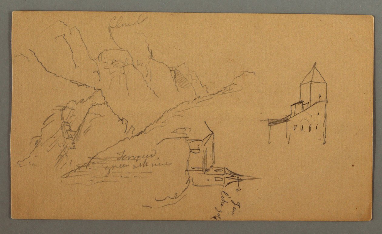 Two Churches, Valley, Waterfall, 1868 by Frederic Edwin Church