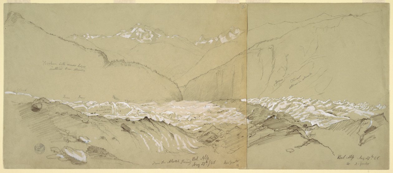 Upper Aletsch Glacier with the Great Fusshorn, 1868 by Frederic Edwin Church