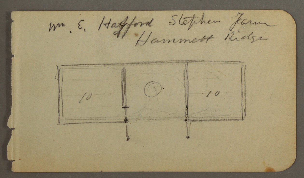 Verso: diagram of cabin, possibly 1878 by Frederic Edwin Church