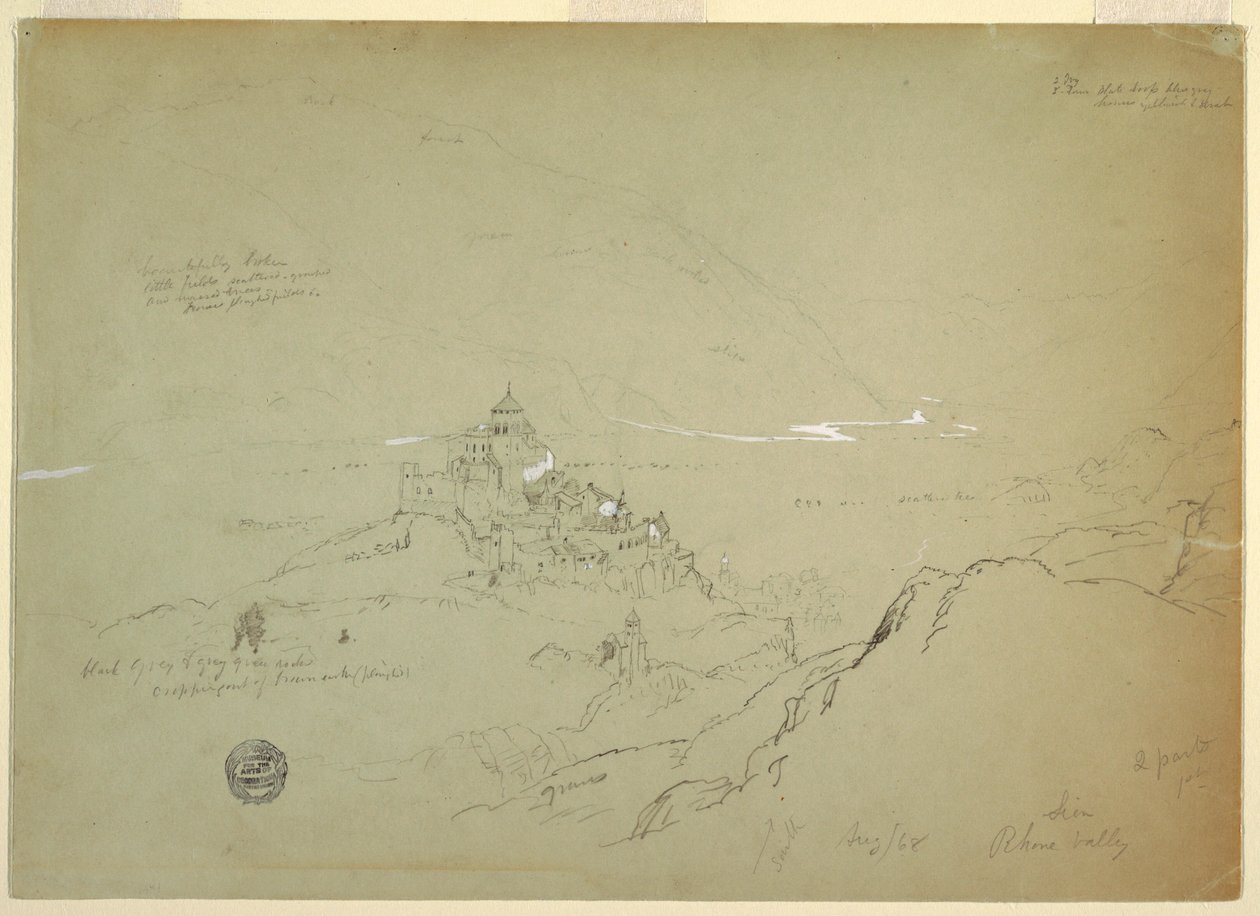 View of Sien in the Rhone Valley, August 1868 by Frederic Edwin Church