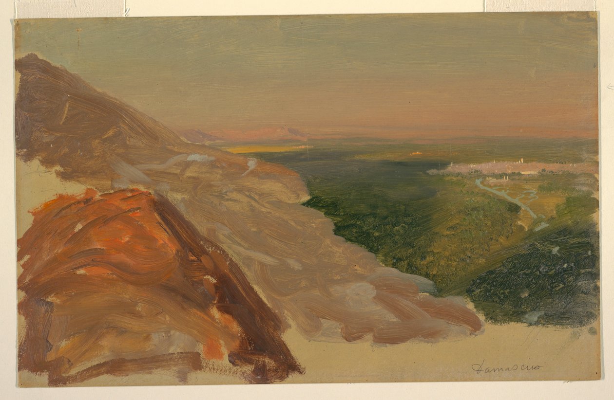 View of a plain with Damascus, Syria, May 1868 by Frederic Edwin Church