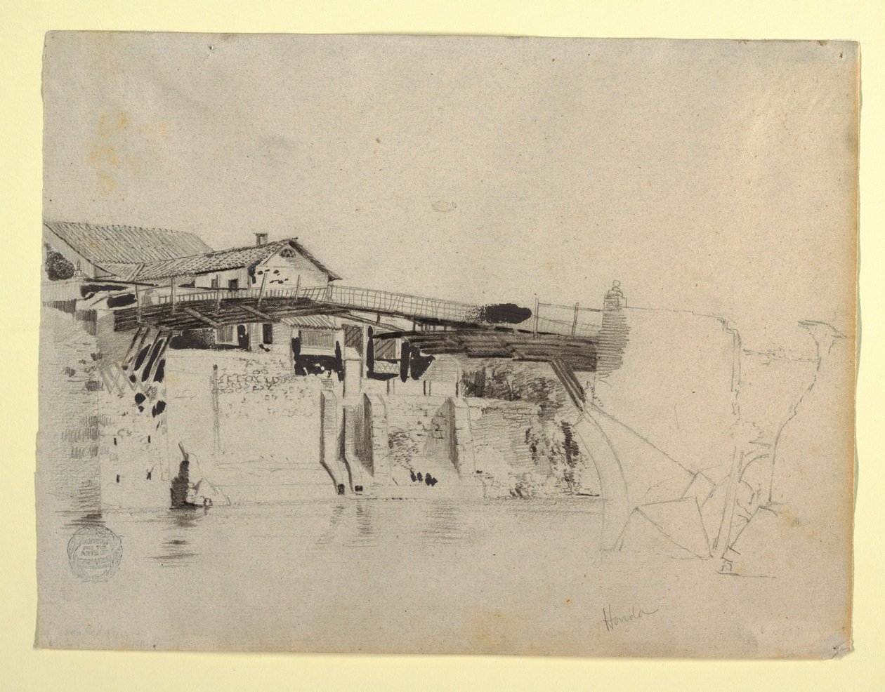 View of the Bridge and Houses at Honda, Colombia, 1853 by Frederic Edwin Church