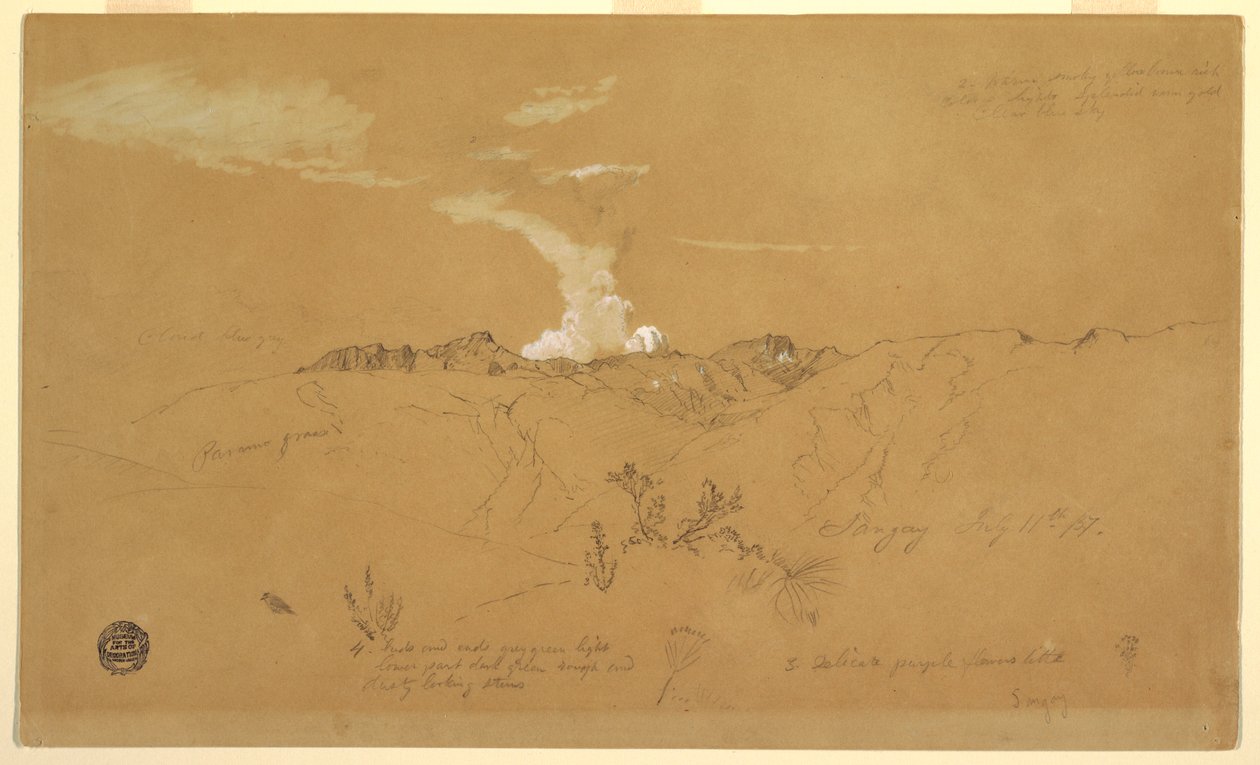 Volcano, Sangay, July 11, 1857 by Frederic Edwin Church