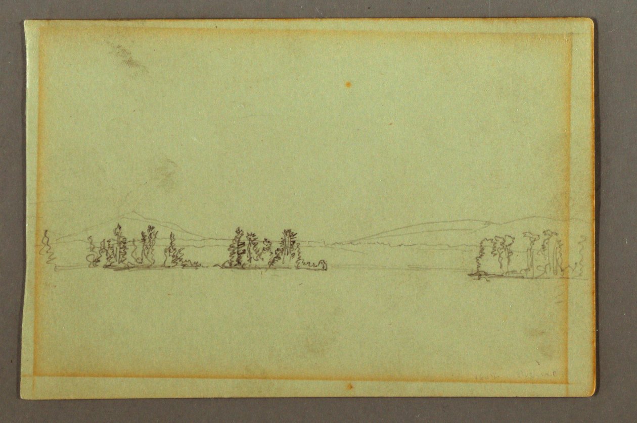 Drawing, Wooded Islands, Hilly Shore, Possibly 1856 by Frederic Edwin Church