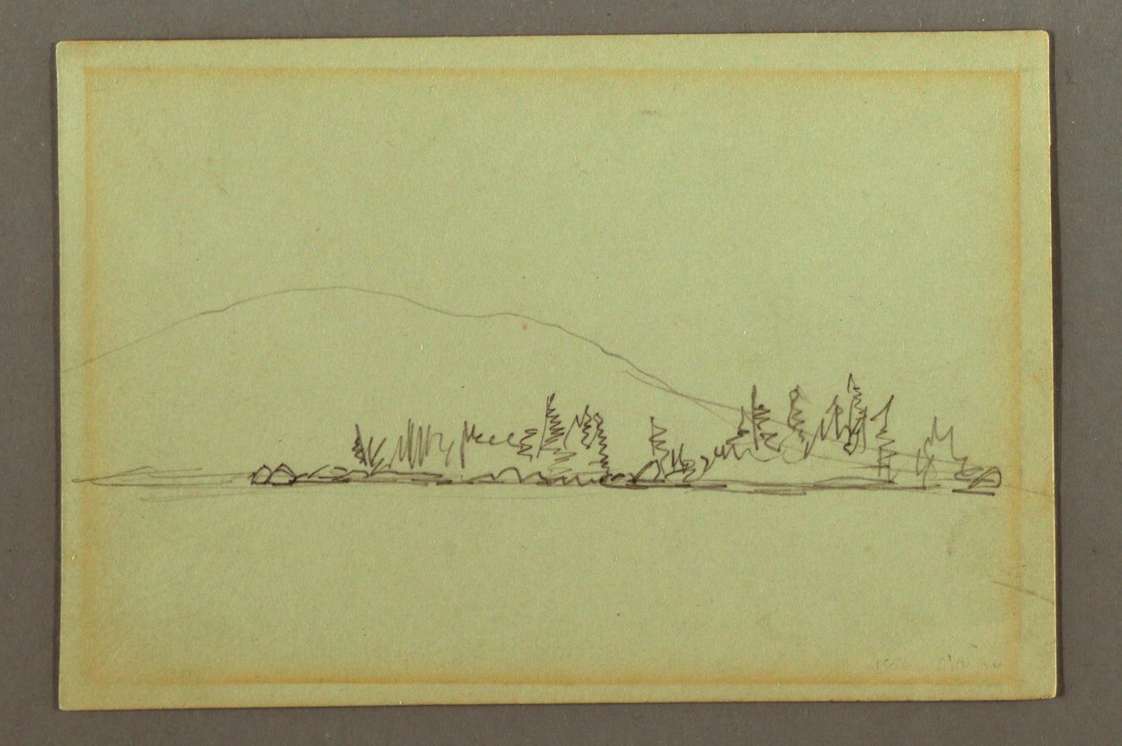 Wooded Shore, Mountain, possibly 1856 by Frederic Edwin Church