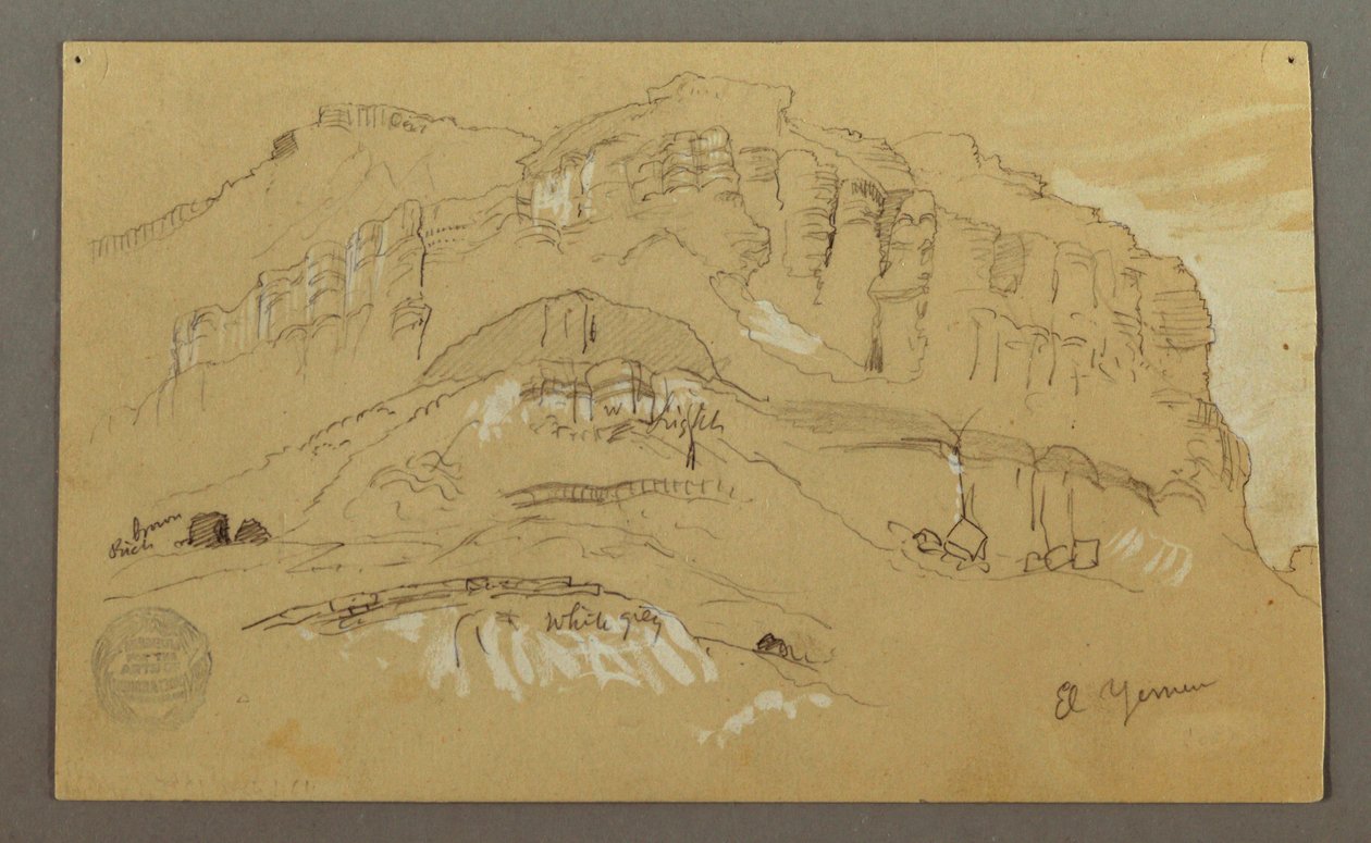 El Yemen Valley, Arabia: Rock Wall by Frederic Edwin Church